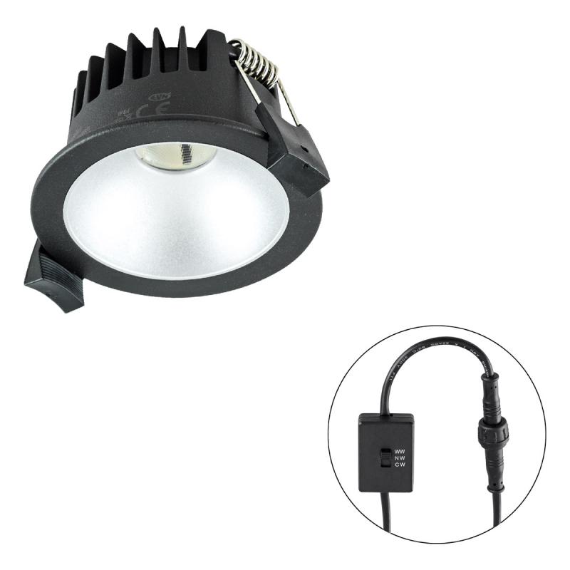EVN C54N06091425 LED Deckeneinbauleuchte REFLECTO 6W 3000K/4000K/5700K 531lm schwarz rund IP54 dimmbar Einbaudurchmesser 68mm