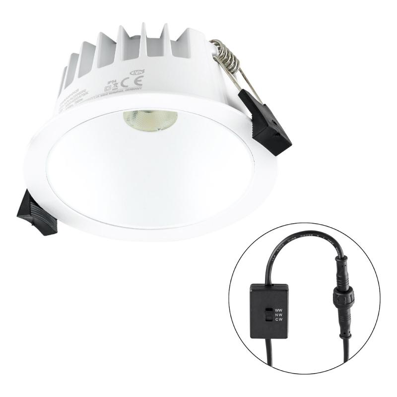 EVN C54N10010125 LED Deckeneinbauleuchte REFLECTO 10W 3000K/4000K/5700K 820lm weiß rund IP54 dimmbar Einbaudurchmesser 90mm