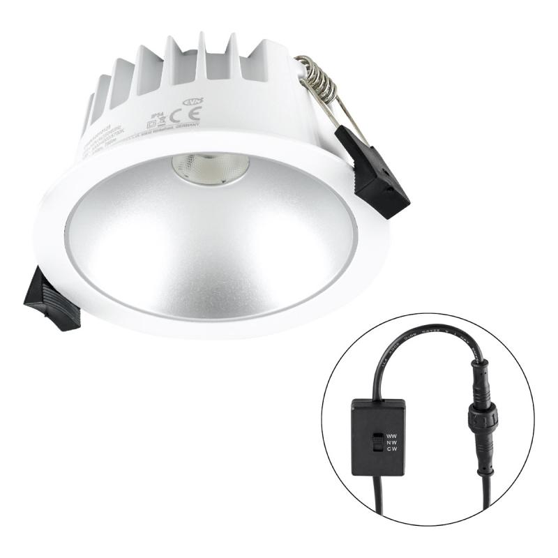 EVN C54N10011425 LED Deckeneinbauleuchte REFLECTO 10W 3000K/4000K/5700K 820lm weiß rund IP54 dimmbar Einbaudurchmesser 90mm