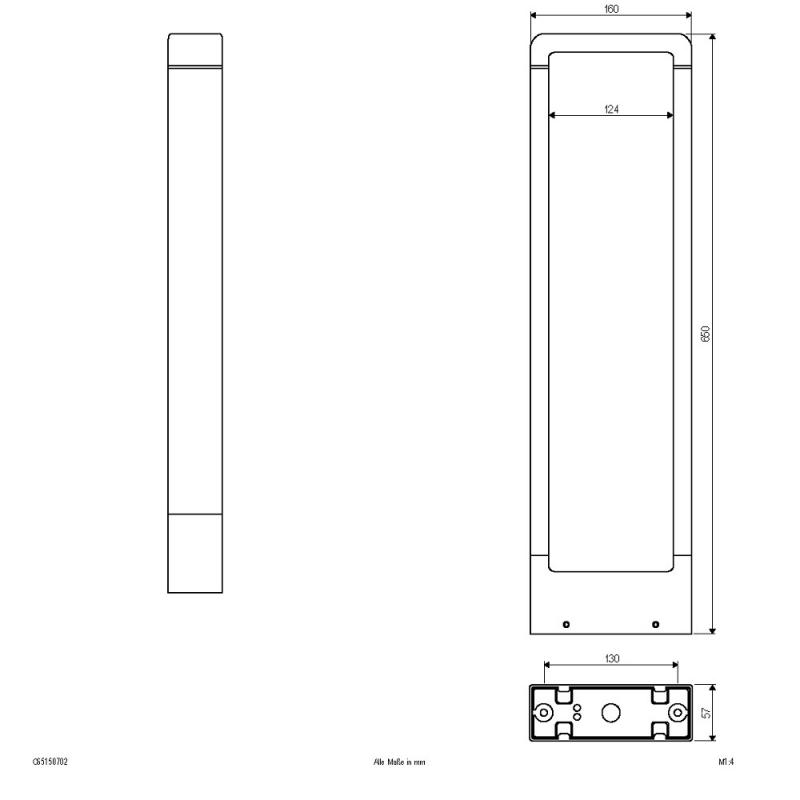 EVN LED Pollerleuchte Aluminium Druckguss IP54 Anthrazit 650 mm 3000K inkl. 2 Bodenanker
