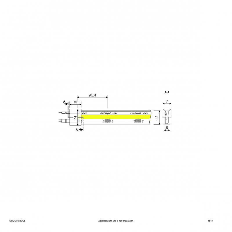 EVN Niedervolt LED-Strip, IP54, kürzbar C6724304140125