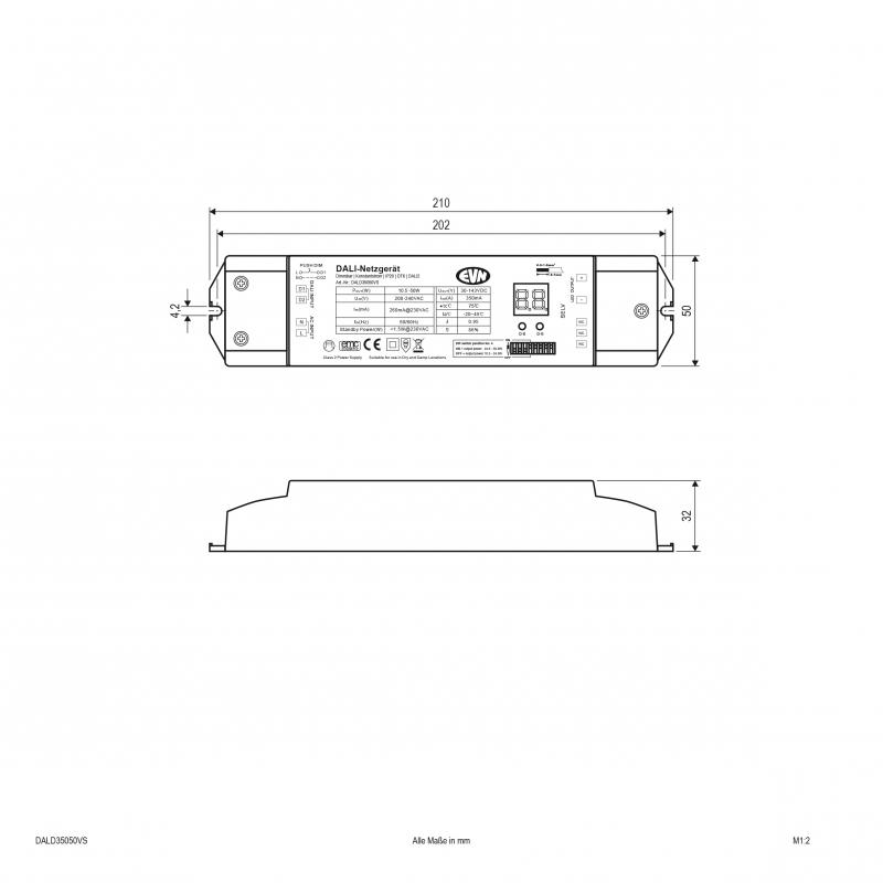 EVN DALI Dimmer-Empfänger inkl. Netzgerät DALD35050VS