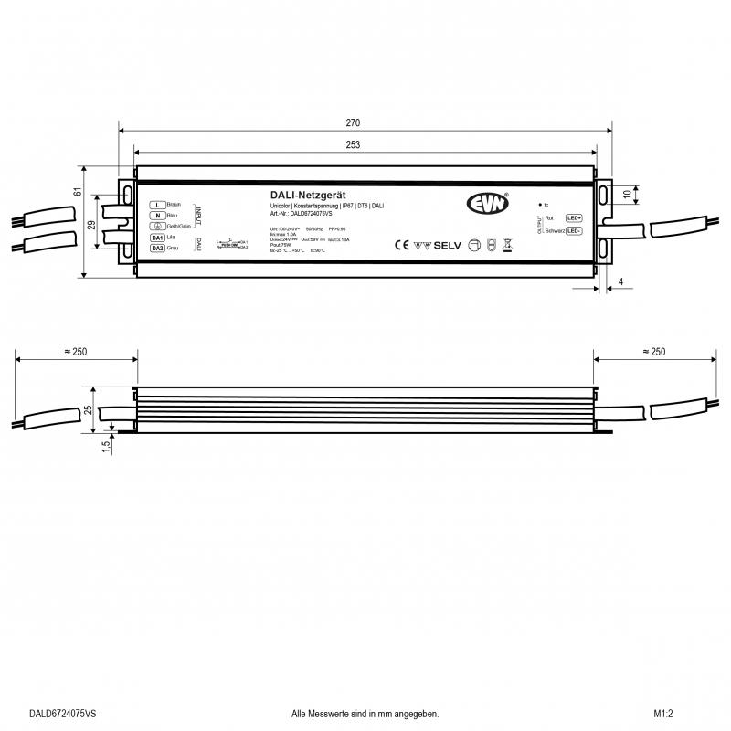 EVN DALI Dimmer-Empfänger inkl. Netzgerät DALD6724075VS