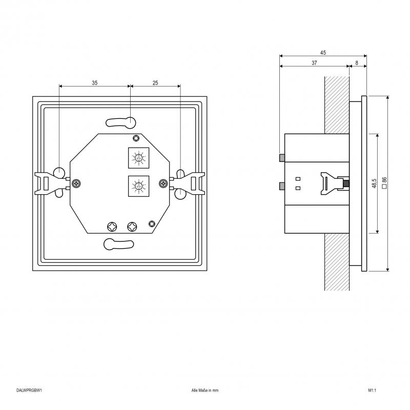 EVN DALI Wand-Control-Panel für RGBW, weiß DALWPRGBW1