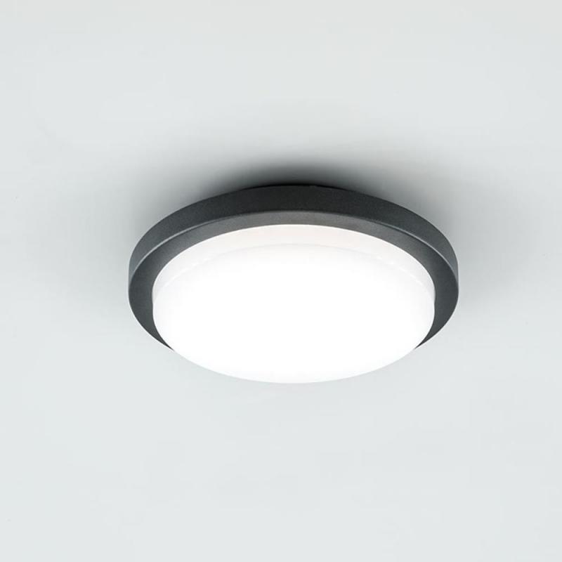 EVN LED LED-Deckenleuchte rund anthrazit IP54 14W 3000K 1210lm