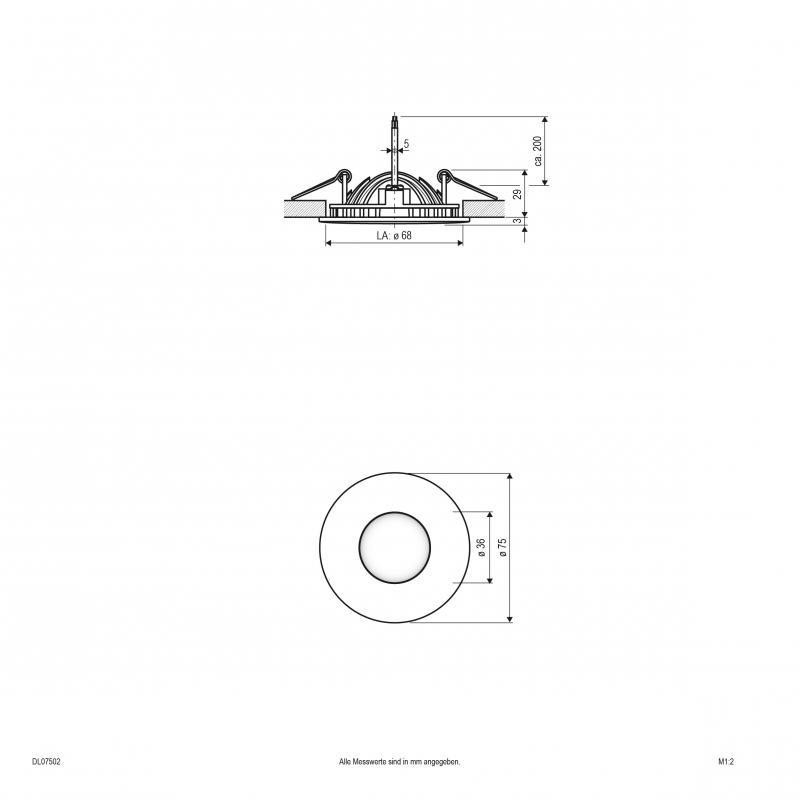 EVN DL07502 DL-SERIE LED Deckeneinbauleuchte 4W 3000K weiß IP20 Ø75 mm Einbaudurchmesser