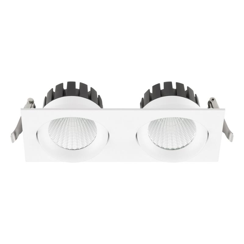 EVN DR54200125 QUADRI LED Deckeneinbauleuchte rechteckig 20W 3000K/4000K/5000K weiß dimmbar IP54 Einbaumaß 182 x 85 mm