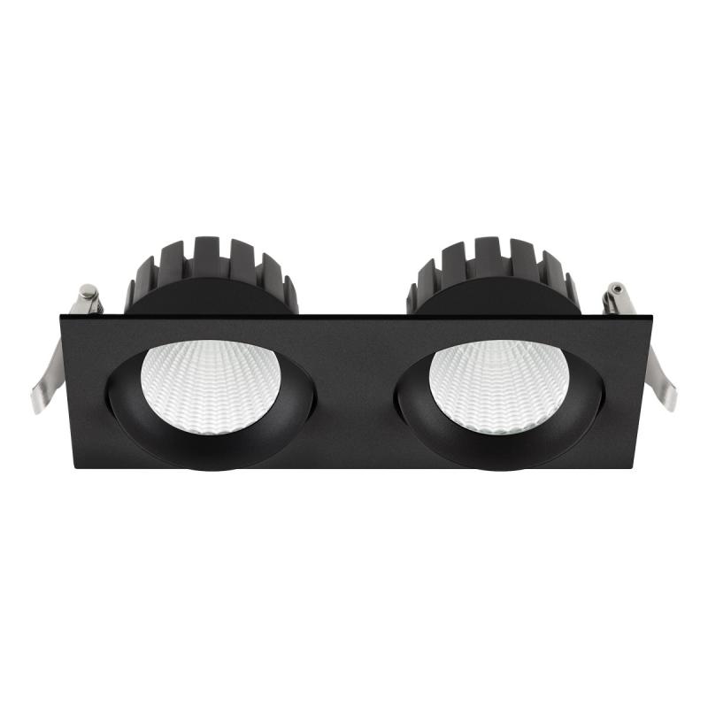 EVN DR54200925 QUADRI LED Deckeneinbauleuchte rechteckig 20W 3000K/4000K/5000K schwarz dimmbar IP54 Einbaumaß 180 x 68 mm