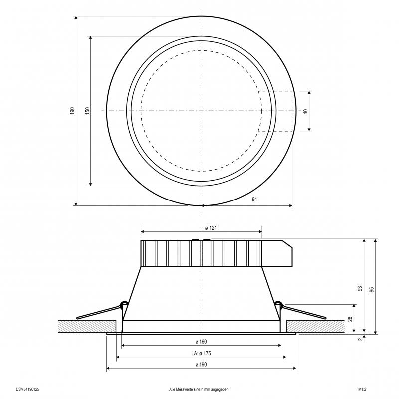 EVN LED Deckenleuchte mit Switch f. Lichtfarbe u. Watt DSM54190125