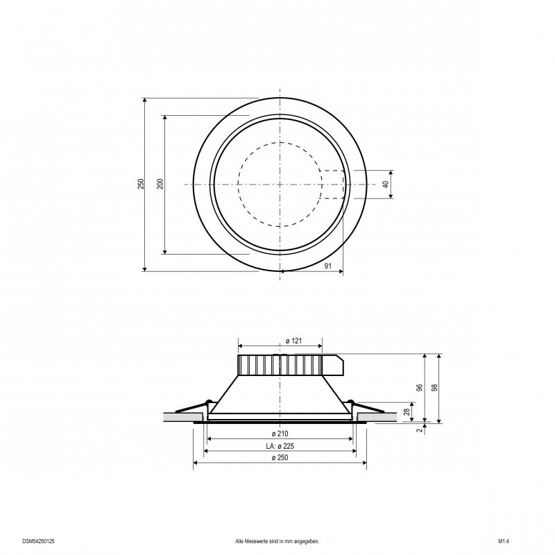 EVN LED Deckenleuchte mit Switch f. Lichtfarbe u. Watt DSM54250125