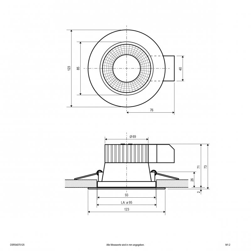 EVN LED Deckenleuchte mit Switch f. Lichtfarbe u. Watt DSR54070125