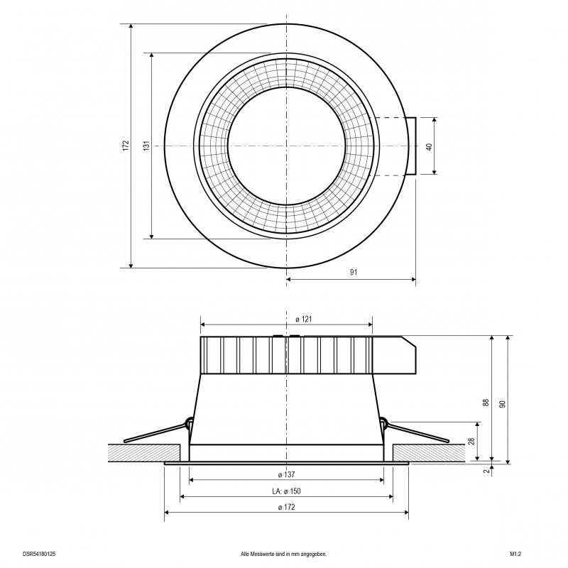 EVN LED Deckenleuchte mit Switch f. Lichtfarbe u. Watt DSR54180125
