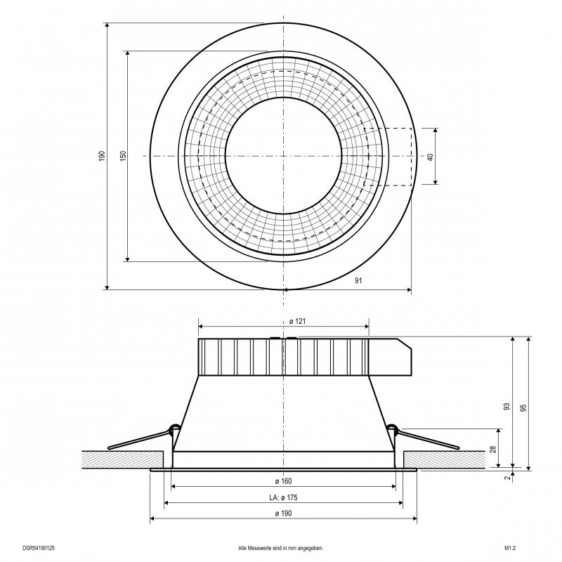 EVN LED Deckenleuchte mit Switch f. Lichtfarbe u. Watt DSR54190125