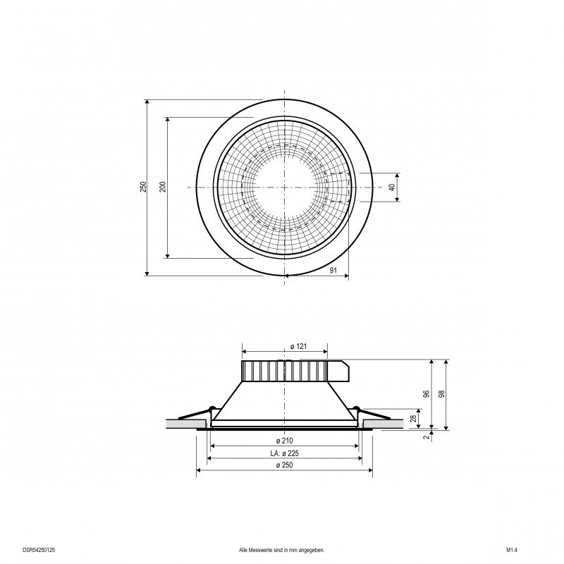 EVN LED Deckenleuchte mit Switch f. Lichtfarbe u. Watt DSR54250125