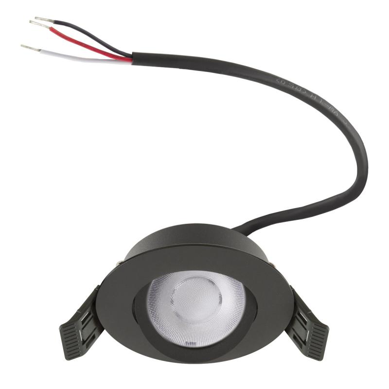 EVN E4406090125 COMPACTO68 Tunable White LED Deckeneinbauleuchte rund schwenkbar 6W 2700K-6500K 460lm schwarz IP44 Einbaudurchmesser 68 mm
