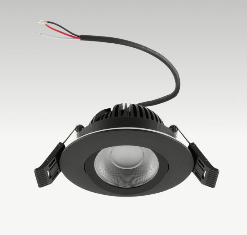 EVN E4406090125 COMPACTO68 Tunable White LED Deckeneinbauleuchte rund schwenkbar 6W 2700K-6500K 460lm schwarz IP44 Einbaudurchmesser 68 mm