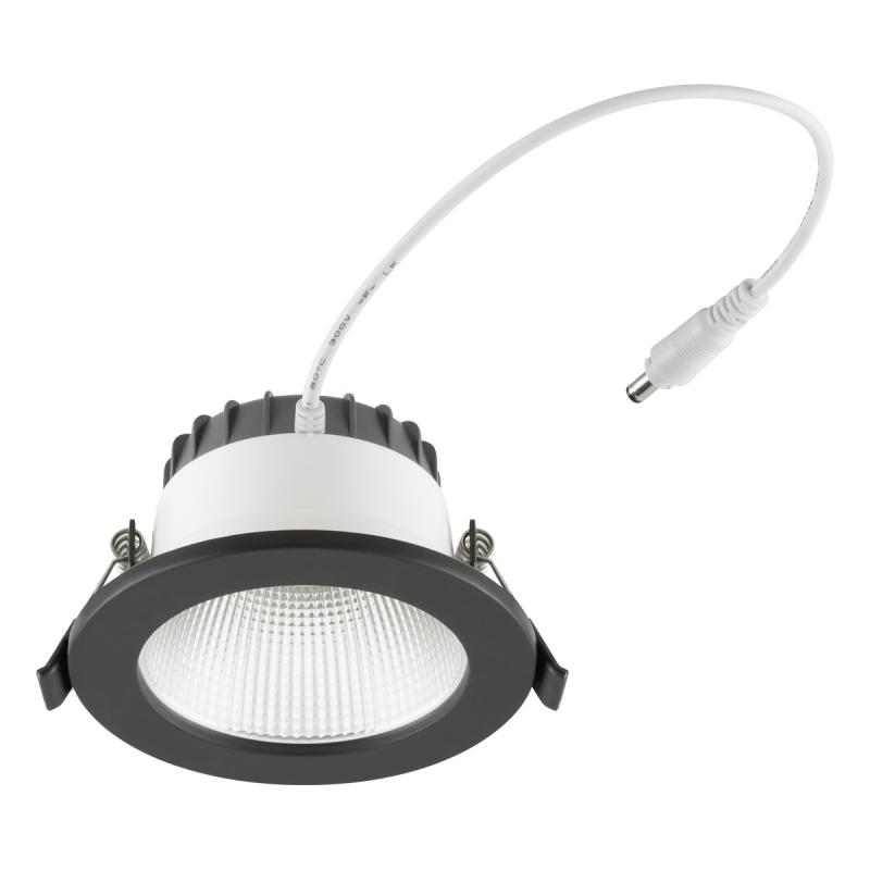 EVN ED54100925 LED Deckeneinbauleuchte DALI-2 dimmbar 10W 3000K-5700K 1270lm schwarz IP54 Notlicht Einbaudurchmesser 90 mm