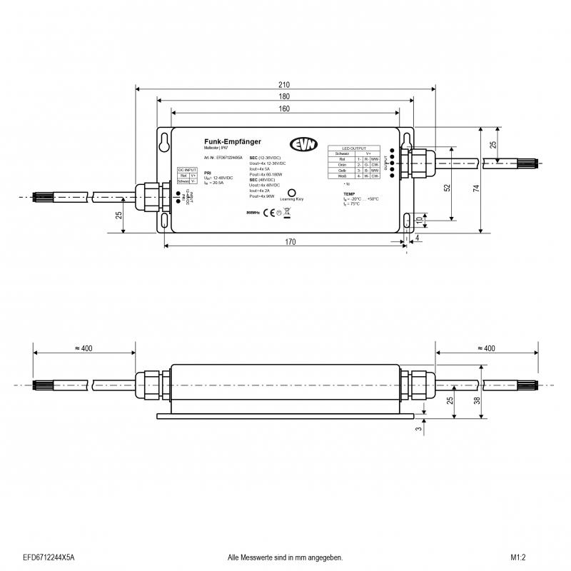 EVN LED Funk-Multicolor-Empfänger, IP67 EFD6712244X5A