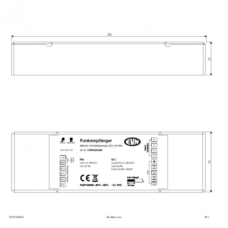 EVN LED Funk-Multicolor-Empfänger EFDP12244X5A
