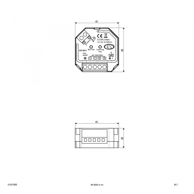 EVN Funk-Dimmer-Empfänger 100-240V EFDP23400