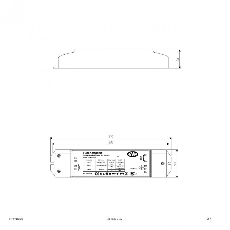 EVN Funk Dimmer-Empfänger inkl. Netzgerät EFDP24050VS