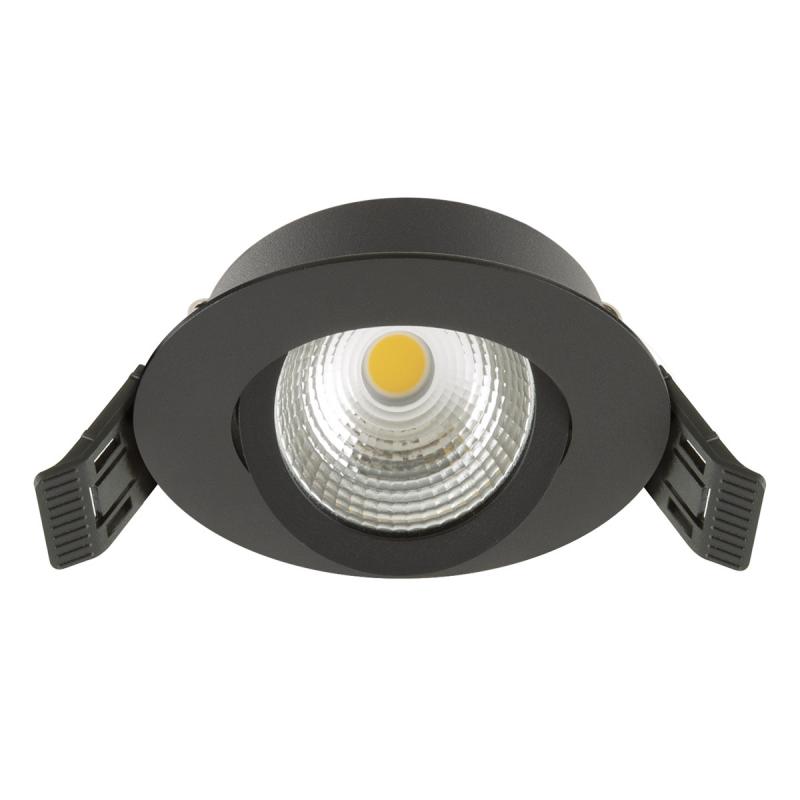 EVN EH44060902 COMPACTO68 DOB-LED Deckeneinbauleuchte 6W 3000K schwarz schwenkbar IP44 Einbaudurchmesser 68 mm