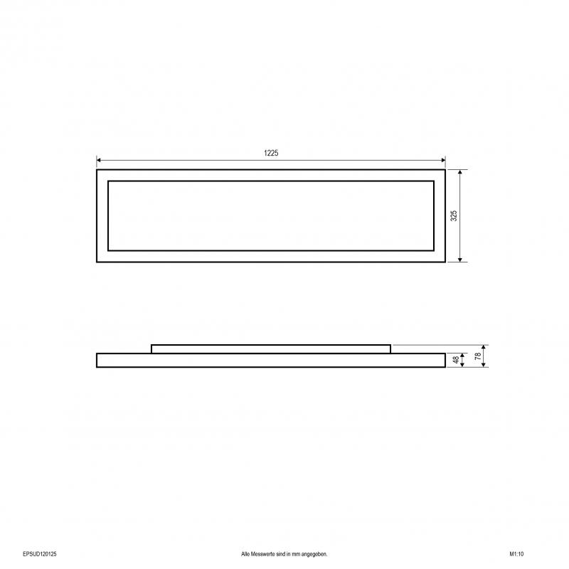 EVN LED Deckenanbaupanel mit direktem und indirektem Lichtanteil EPSUD120125