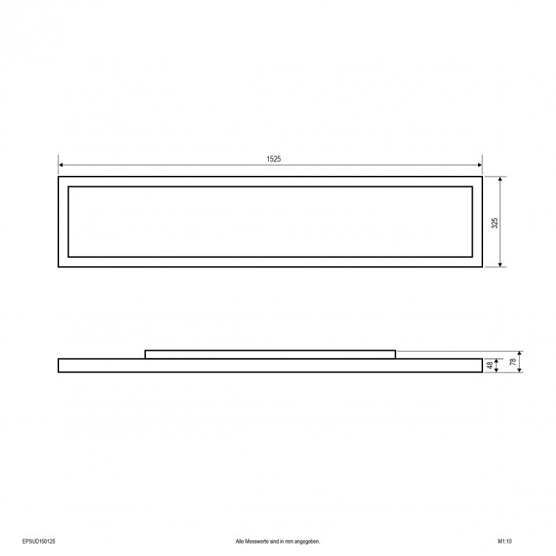 EVN LED Deckenanbaupanel mit direktem und indirektem Lichtanteil EPSUD150125