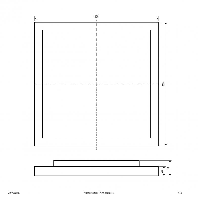 EVN LED Deckenanbaupanel mit direktem und indirektem Lichtanteil EPSUD620125