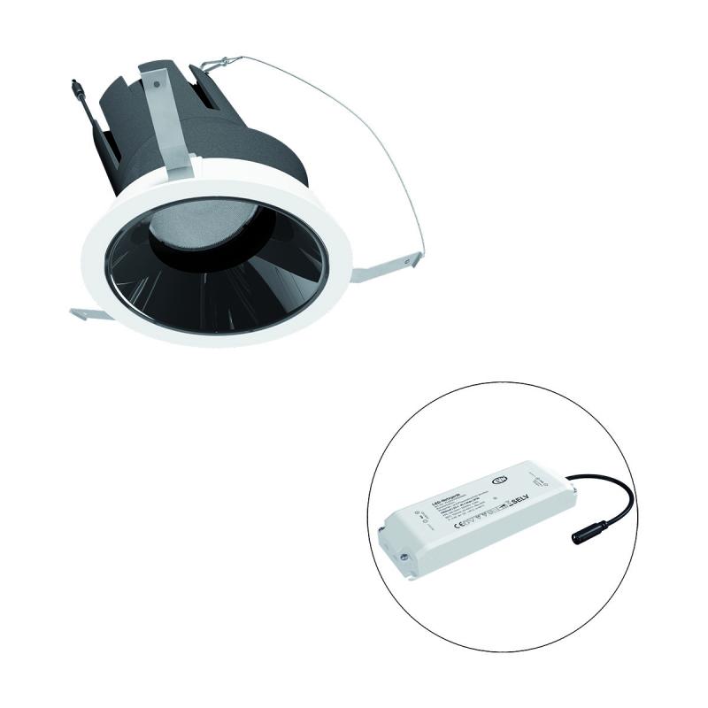 EVN F01R09AM3830L15P COB LED Deckeneinbauleuchte 38W | 3000K | CRI92 | 15° Reflektor | 30° schwenkbar | Phasenanschnitt/Phasenabschnitt dimmbar | Einbaudurchmesser 150mm