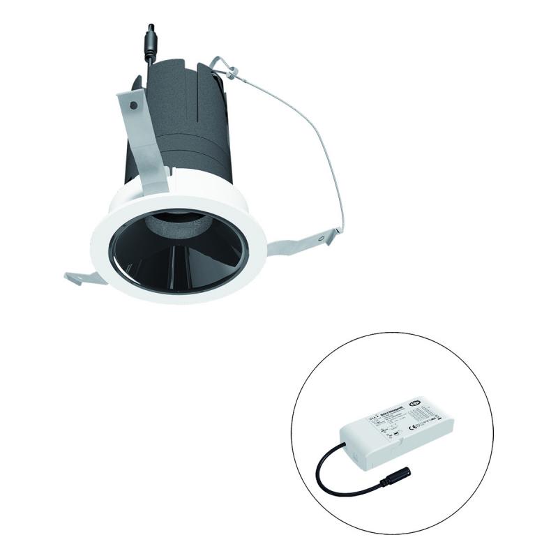 EVN F01R09SM1330L15D COB-LED Deckeneinbauleuchte 13W 3000K 1517lm DALI-2 dimmbar weiß rund Einbaudurchmesser 73mm