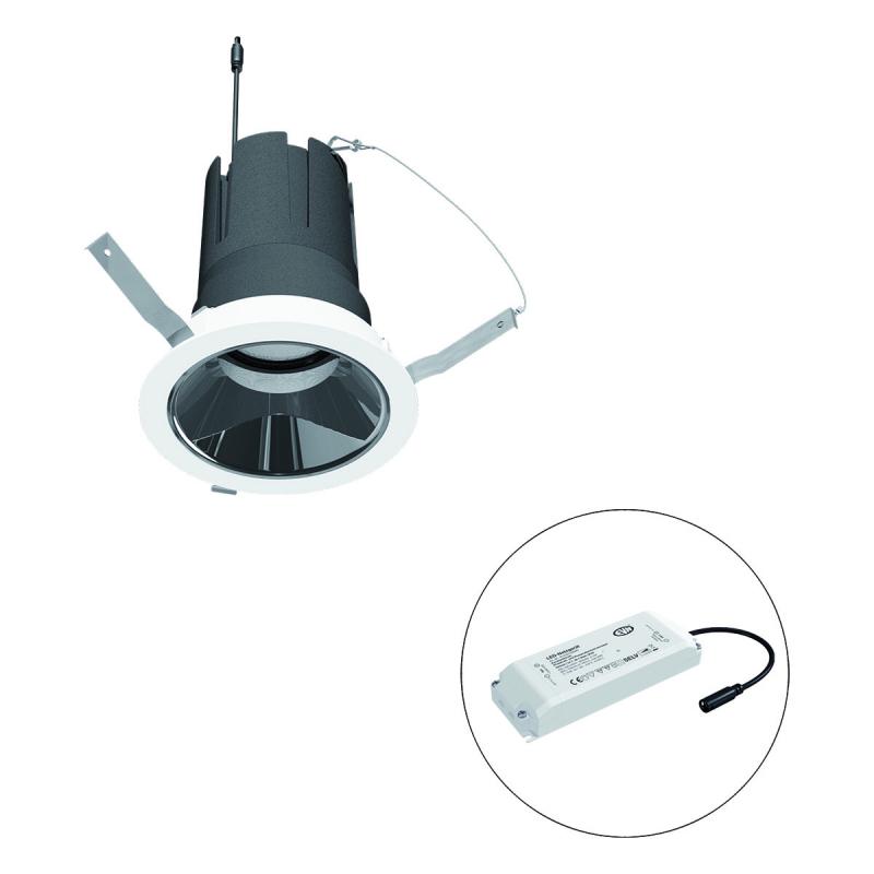 EVN F01R11SM2530L24P COB-LED Deckeneinbauleuchte 25W 3000K 2917lm 24° weiß Ø 125mm Einbaudurchmesser