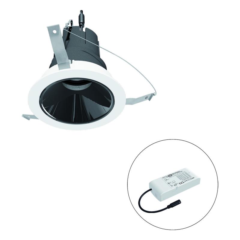 EVN F02R09SM0627L24D COB-LED Deckeneinbauleuchte 6 W 2700 K Warmweiß 686 lm 24° Abstrahlwinkel DALI-2 Einbaudurchmesser 90 mm