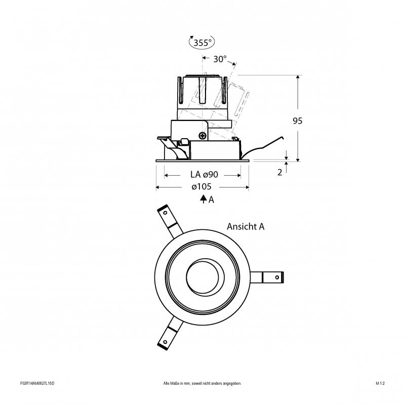 EVN Modulare LED Einbauleuchte F02R14AM0627L15D
