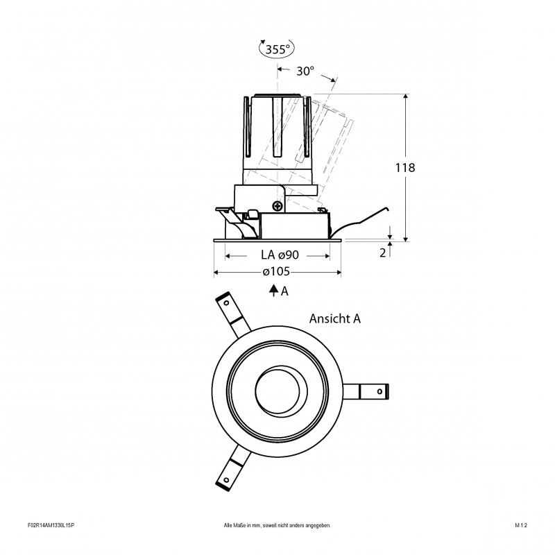 EVN Modulare LED Einbauleuchte F02R14AM1330L15P