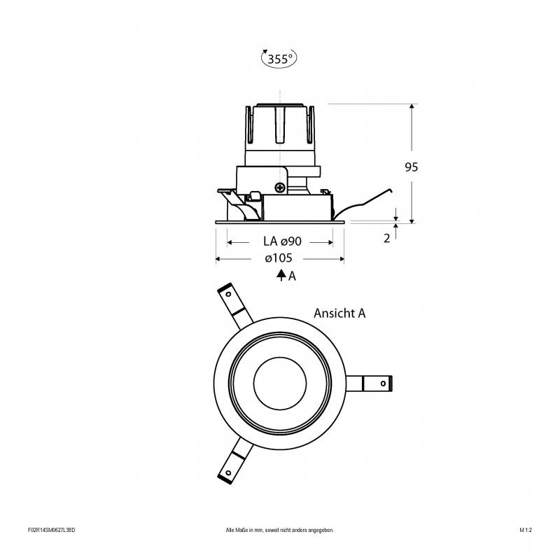 EVN Modulare LED Einbauleuchte F02R14SM0627L38D