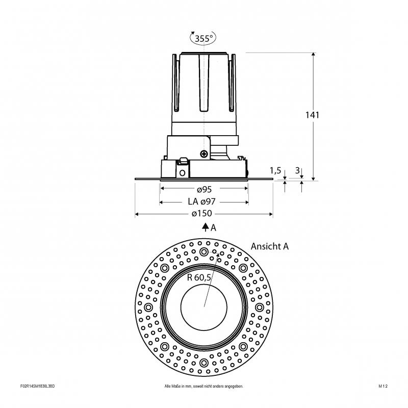 EVN Modulare LED Einbauleuchte F02R14SM1830L38D