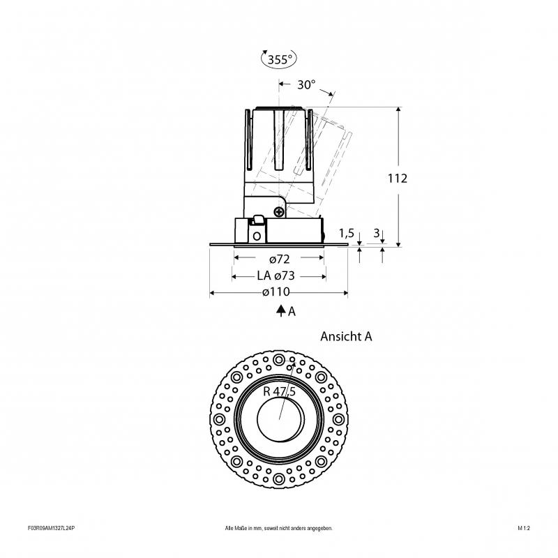 EVN Modulare LED Einbauleuchte F03R09AM1327L24P