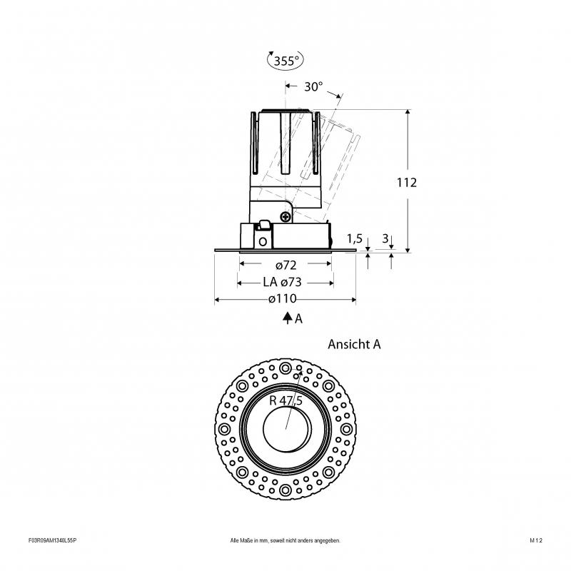 EVN Modulare LED Einbauleuchte F03R09AM1340L55P