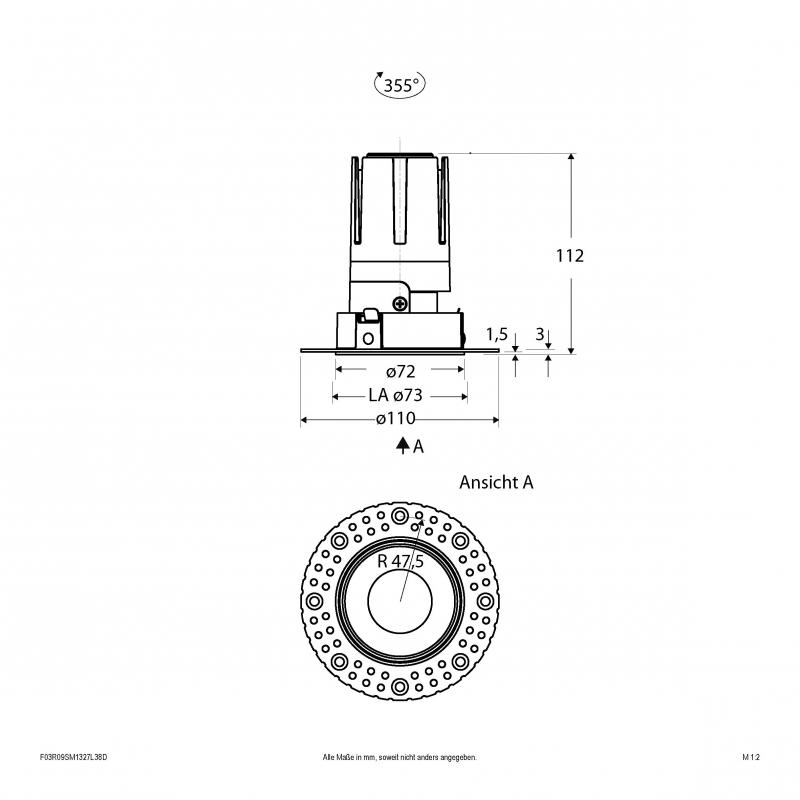 EVN Modulare LED Einbauleuchte F03R09SM1327L38D