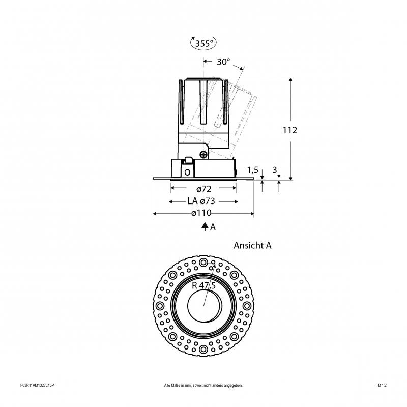 EVN Modulare LED Einbauleuchte F03R11AM1327L15P