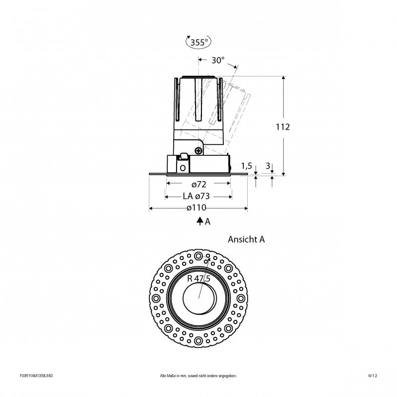 EVN Modulare LED Einbauleuchte F03R11AM1330L55D