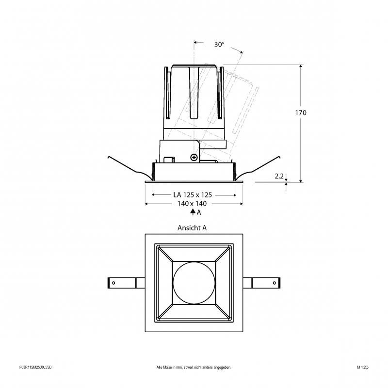 EVN Modulare LED Einbauleuchte F03R11SM2530L55D