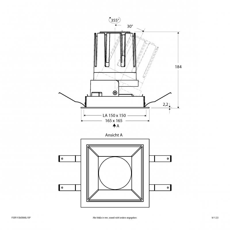 EVN Modulare LED Einbauleuchte F03R11SM3840L15P