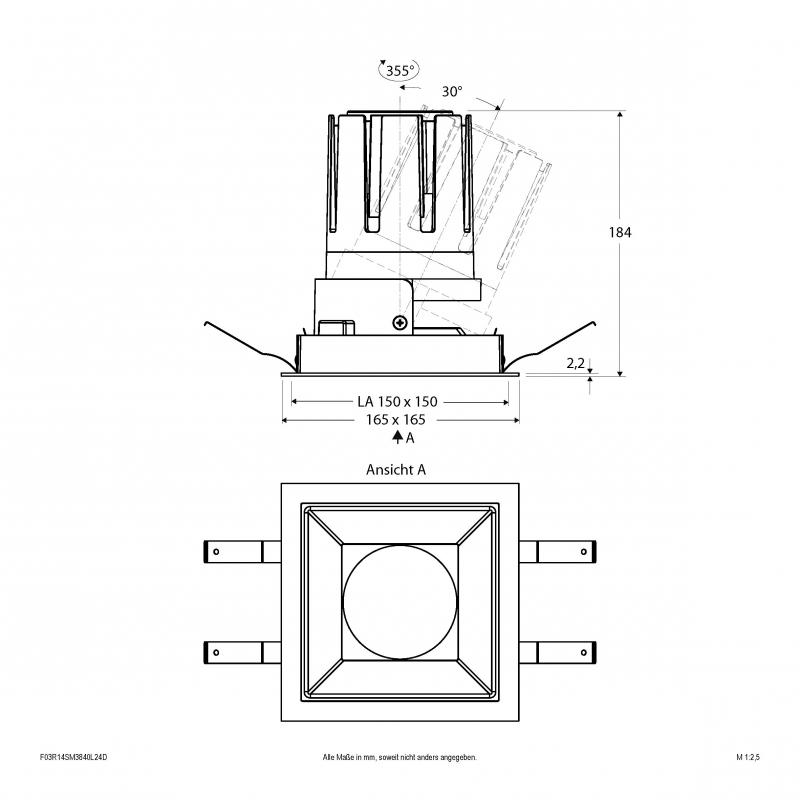 EVN Modulare LED Einbauleuchte F03R14SM3840L24D