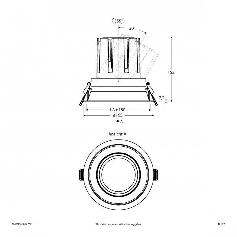 EVN Modulare LED Einbauleuchte F04R09SM3830L55P