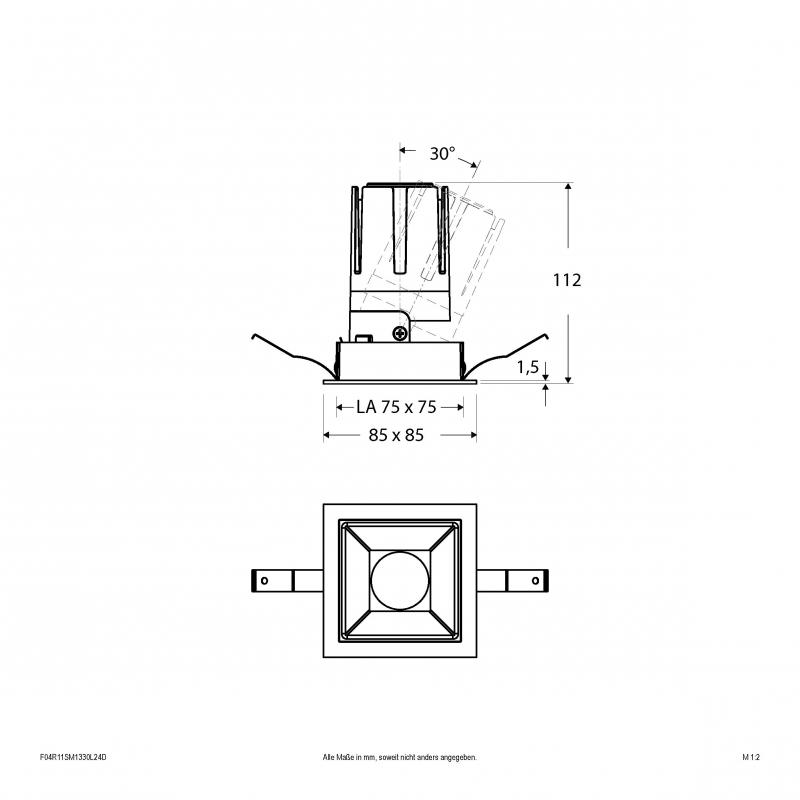 EVN Modulare LED Einbauleuchte F04R11SM1330L24D