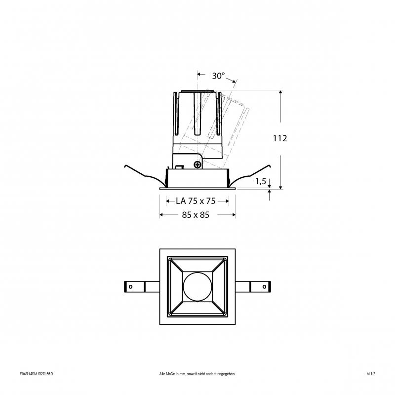 EVN Modulare LED Einbauleuchte F04R14SM1327L55D