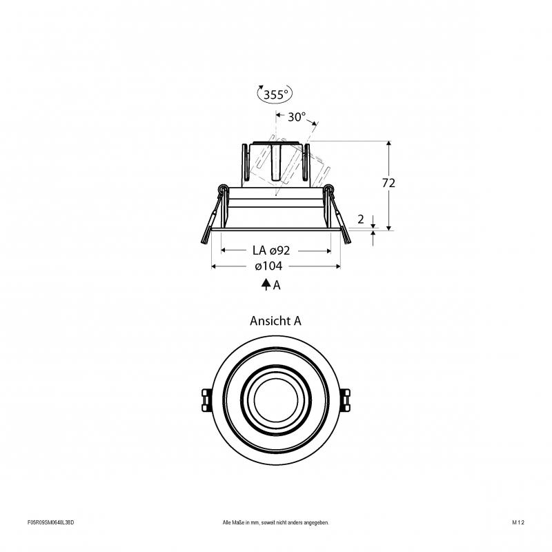 EVN Modulare LED Einbauleuchte F05R09SM0640L38D