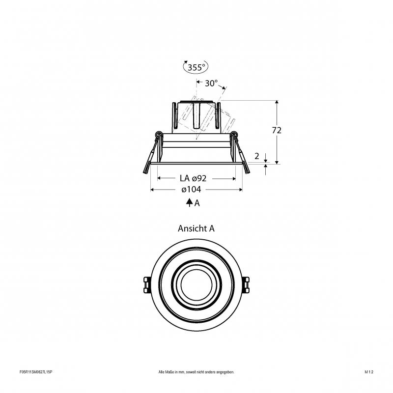 EVN Modulare LED Einbauleuchte F05R11SM0627L15P